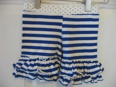 Kpea, baby girl, toddler shorts, size 24 months, blue and white striped, KPEA Foto 1 de 4
