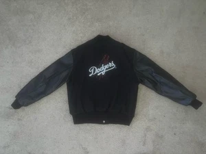 Los Angels Dodgers Black Jacket Vtg Letterman Varsity Leather Wool Size XL - Picture 1 of 10