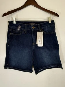 Pantaloncini donna NYDJ Jenna Denim 7” taglia 2 con mini spacco laterale Cooper elasticizzati nuovi con etichette - Foto 1 di 21