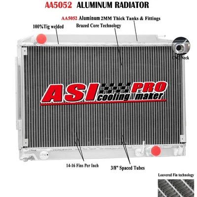 3 Row Radiator For 1975-1980 Mercedes-Benz 450SL/75-79 450SLC 1981 380SL 380SLC Foto 1 de 4