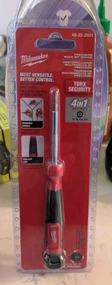 Milwaukee Multi-Bit Screwdriver 4-in-1 TORX Tamperproof 48-22-2931 - Image 1 of 1