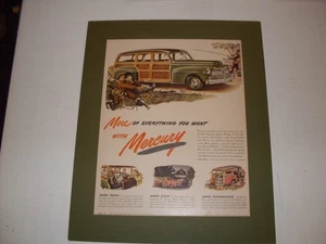 1946 Mercury "Woody" original ad. Matted, preserved, ready to frame and display - Picture 1 of 1