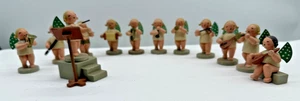 Wendt & Kuhn Erzgebirge Vintage Grunhainichen Hand Painted 1940s Angel Orchestra - Bild 1 von 24
