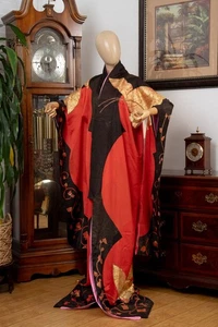 DEAR VANILLA JAPANESE SILK KAKESHITA WEDDING KIMONO WOMEN'S JAPAN MADE VINTAGE - Picture 1 of 11