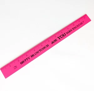 Regla de madera Betty Blowtorch Are You Man Enough promocional 12" 2001 - Imagen 1 de 2