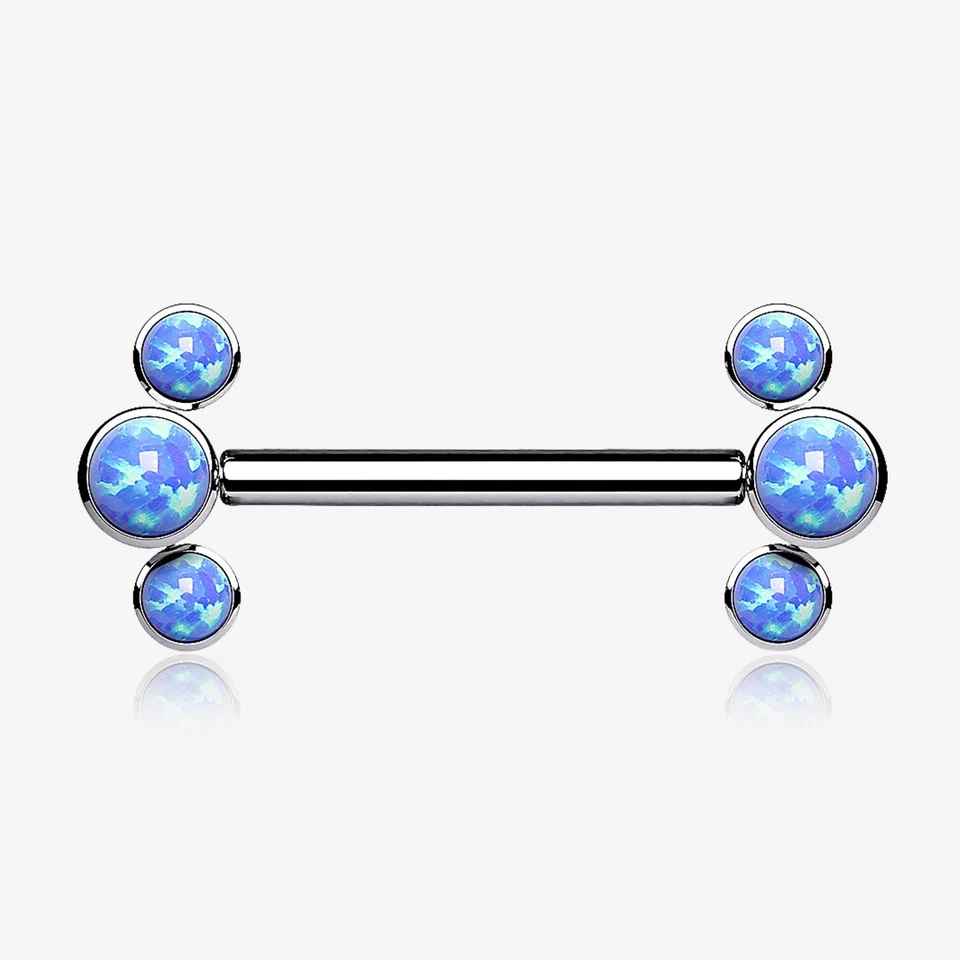 Par de barras de pezón roscadas internamente trío de ópalo de fuego de titanio grado implante Foto 1 de 1