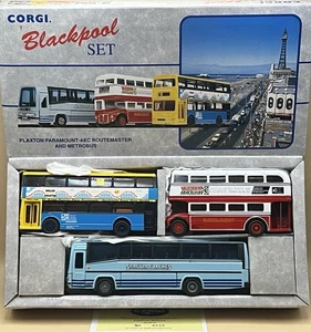 Corgi 1:64 Blackpool Bus Set 97064 Metrobus AEC Routemaster Plaxton Coach  - Picture 1 of 2