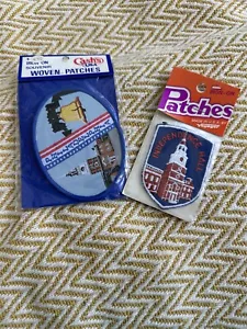 Set di 2 toppe souvenir vintage Philadelphia ferro su ferro su souvenir ricamate - Foto 1 di 6