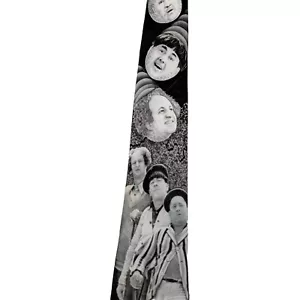 Men's Vintage Ralph Marlin Three Stooges Black & White Golf Necktie Polyester - Picture 1 of 12