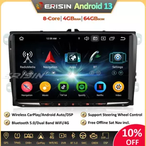 9" Android 13 Navi Autoradio DAB+ for VW Passat Polo Golf 5/6 Tiguan Touran Seat - Imagen 1 de 21
