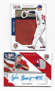 2015 USA Baseball SICK Patch 6 color Breaks Auto Jersey RC Tyler Thompson #15/49