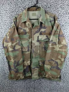 Vtg Military Field Jacket Mens Medium Regular Woodland Camo Combat BDU USMC - Picture 1 of 12