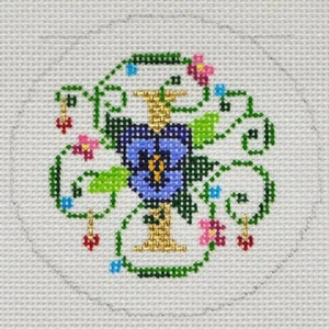 Needlepoint Handpainted Lee BJ Canvas Letter I 3" - Picture 1 of 1