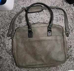 Bellemonde Aktentasche Tasche Aspen grau Scotch Grain Wildlederimitat Handarbeit  - Bild 1 von 7