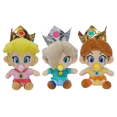 3X Baby Peach Rosalina Daisy Super Mario Bros Princess Plush Toy Stuffed Doll 6" - Image 1 of 4
