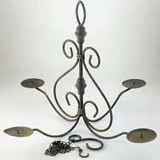 Black Wrought Iron 4 Arm Candle Chandelier Chain Beautiful Rustic Decor EE661