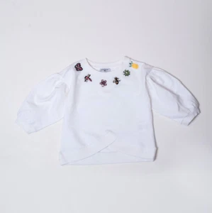 FELPA WHITE SWEATSHIRT KIDS  (TAGLIA: 3A/ 4A/ 9A) "MONNALISA" 191622R9 (-50%) - Picture 1 of 11