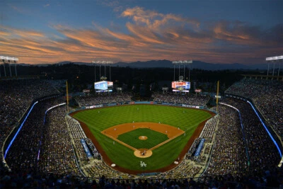 TURXIN Los Angeles Dodger Baseball Fields Stadium Skyline Art Wall Room - POSTER 20x30