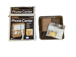 Vintage Syroco Phone Center 1983 Plastic Beige # 5728 Open Box NEW Unused - Picture 1 of 9
