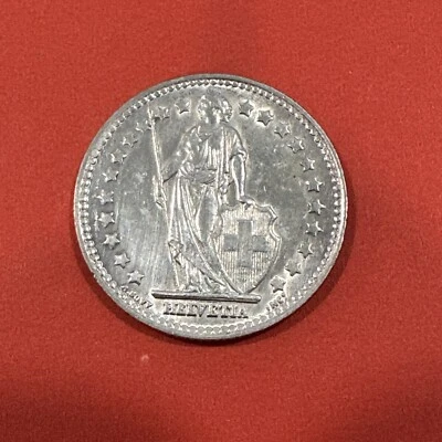 1952B SWITZERLAND HELVETIA Symbolizes SWISS Nation SILVER 1/2 Francs Coin - Image 1 of 2