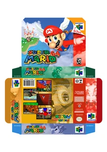 Nintendo 64 Mario 64 Game Box Printable - Photoshop Art To Print - Picture 1 of 1
