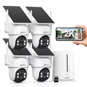 Juego de cámaras de vigilancia ANRAN batería exterior con panel solar cúpula inalámbrica 4MP FHD - Imagen 1 de 16
