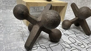 Cast Iron Jacks Set of 3 Jacks Jax 3.5" Game MCM Sculpture Home Decor Nostalgia - Picture 1 of 7