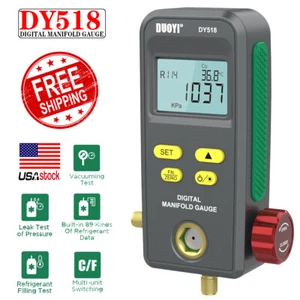 Manifold Digital Gauge Refrigeration HVAC Vacuum Pressure Leak Tester 0-6000Kpa - Picture 1 of 12