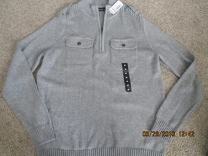 Men's Apt. 9 Long sleeve Half-zip Sweater Size Med Gray New with tags - Picture 1 of 6