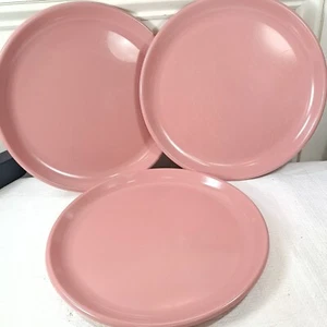 Vintage Rubbermaid dinner plates set 3 pink rose mauve pastel 3840 melamine - Picture 1 of 8