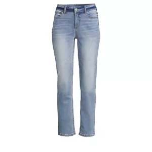 Pantalones de mezclilla rectos Time And Tru para mujer 6 regulares tiro medio nuevos con etiquetas - Imagen 1 de 8