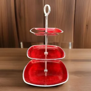 Simplydesignz Bodoni Collection 3-tier Server in Ruby Red Waited Base {KK} - Picture 1 of 6
