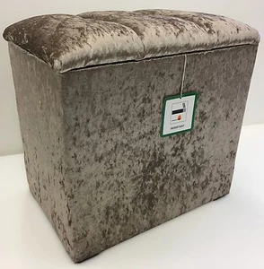 DRESSING TABLE STOOL / STORAGE IN A QUALITY MINK SHIMMER CRYSTAL LID - Picture 1 of 2