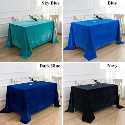 Schlicht Pleuche Tischdecke Abdeckung Rechteckig Heim Ess Hochzeit Party Dekor - Bild 1 von 4