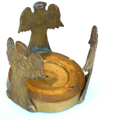 Soporte de bola de observación de metal ANGELS soporte base globo pátina de latón jardín patio 5" MI Foto 1 de 4