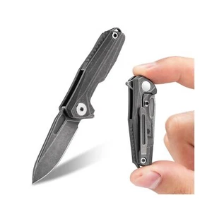 KeyUnity KK04 Titanium Mini Folding Knife Flipper Pocket Knife 1.34" Blade, S... - Picture 1 of 9