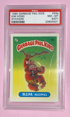 1985 Garbage Pail Kids Series 1 OS1 GLOSSY #34a Kim Kong PSA 8 (ST) NM-MT WOW! - Image 1 of 2