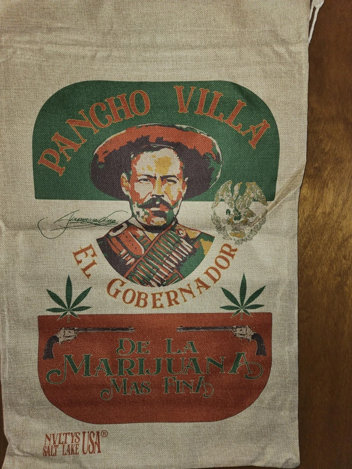PANCHO VILLA EL GOBERNADOR MARIHUANA ARPILLERA BOLSA SACO bolsa de lavandería hierba colgante de pared Foto 1 de 1