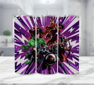 Vaso/pajita de metal Marvel Superhero's acero inoxidable 20 OZ - Purple Lightning - Imagen 1 de 4