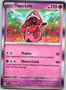 Pokémon SV08: Surging Sparks #092/191 Tapu Lele Rare - Picture 1 of 2
