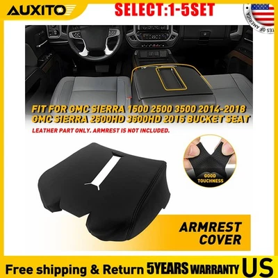 适用于吉姆西 Sierra 1500 2500HD 3500HD 14-18 前中控台扶手保护套 1-5X — 第 1/4 张图片