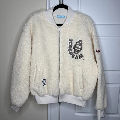 BBC ICECREAM Zip Up Varsity Sherpa Jacket RUNNING DOG Size Small Japan Exclusive - Image 1 of 4