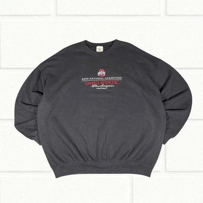Lee Heavyweight Ohio State 2002 National Champions Grey Boxy 2XL Mens Sweatshirt - Image 1 of 4