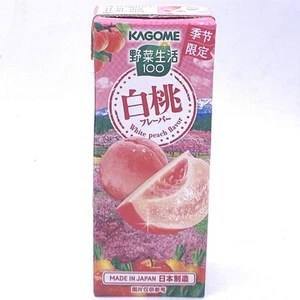 Kagome White Peach Juice Flavor And Vegetable Drink 195ml/12pack - Picture 1 of 5