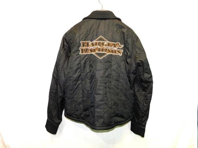 Chaqueta cortavientos Harley Davidson Motorcycles L negra naranja con logotipo mujer cremallera HD Foto 1 de 4