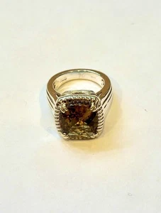 CHARLES KRYPELL SMOKEY TOPAZ RING 14K YELLOW GOLD & SILVER US SIZE 7 - Picture 1 of 4
