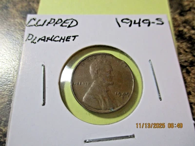 1949-S LINCOLN CENT CLIPPED PLANCHET    HH - Image 1 of 2