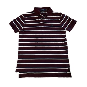 Camisa Polo Ralph Lauren Para Hombres M Azul Borgoña Ajuste Personalizado 100% Algodón Pequeño Poni - Imagen 1 de 9
