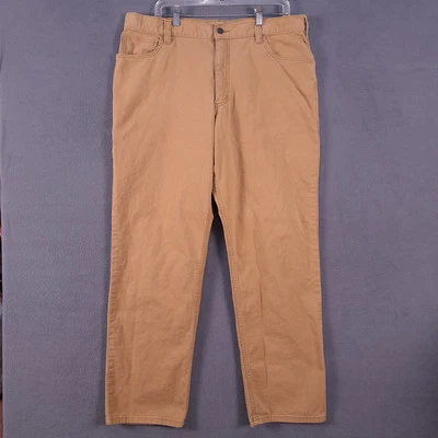 Carhartt Jeans Mens 37x32 Brown Denim Relaxed Fit Straight 102517 918 38x34 Tag - Image 1 of 4