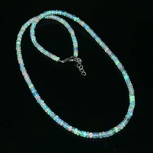 Collana di perline sfere di opale naturale sfere di opale rotonde pietre preziose sfere di opale 1371 - Foto 1 di 13